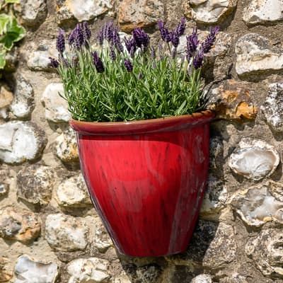 Running Glaze Wall Pot - Red