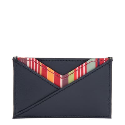 Navy Howard Leather Card Wallet
