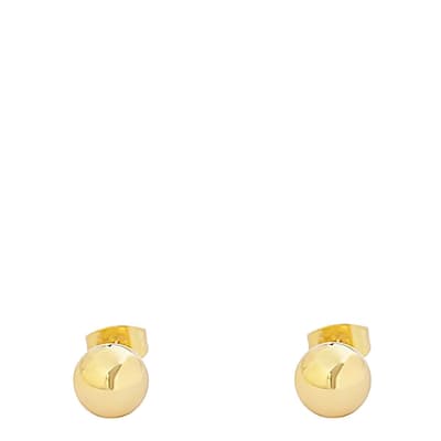 18K Gold Round Polished Stud Earrings