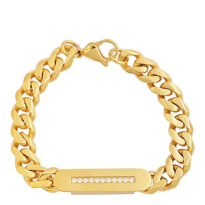 18K Gold Plated CZ Id Bracelet