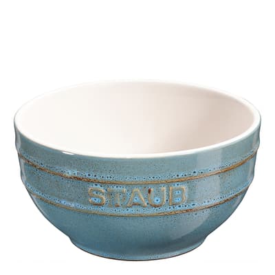 Ancient Turquoise Ceramic Bowl, 14cm