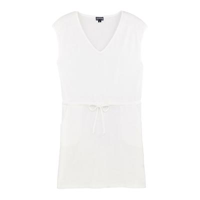 White Fairway Short Linen Jersey Dress