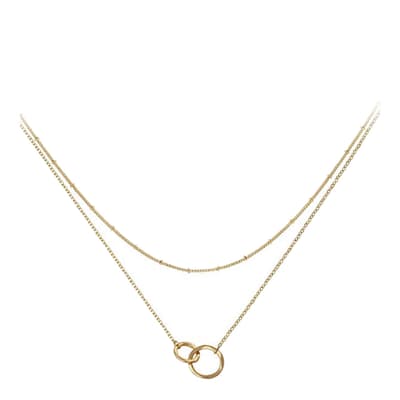 Gold Double Ring Necklace