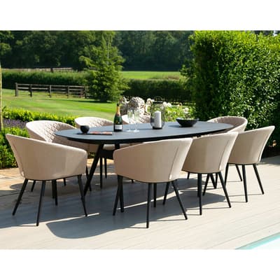 SAVE £684  - Ambition 8 Seat Oval Dining Set, Taupe