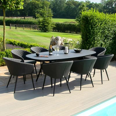 SAVE £540  - Ambition 8 Seat Oval Dining Set, Charcoal