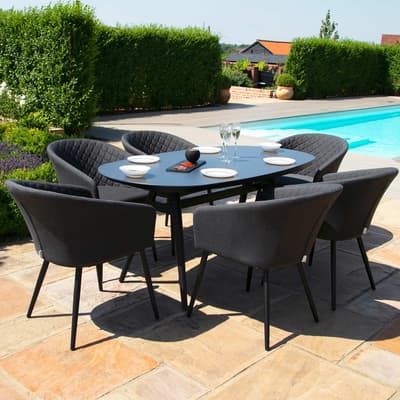 SAVE £510  - Ambition 6 Seat Oval Dining Set, Charcoal