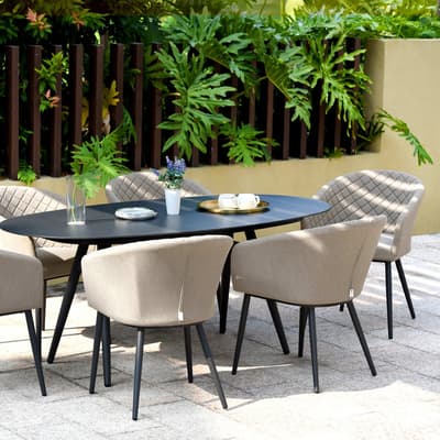 SAVE £410  - Ambition 6 Seat Oval Dining Set, Taupe