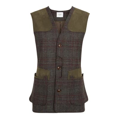 Grey/Green Field Tweed Vest