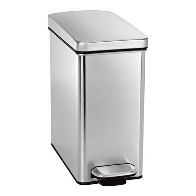 Brushed Steel Profile Pedal Bin, 10L