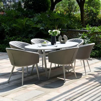 SAVE £400  - Ambition 6 Seat Oval Dining Set, Lead Chine