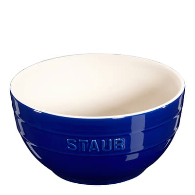 Dark Blue Ceramic Bowl, 17cm