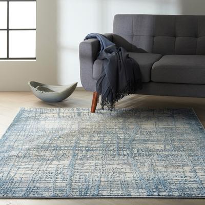 Rush 221x160cm Rug, Ivory/Blue