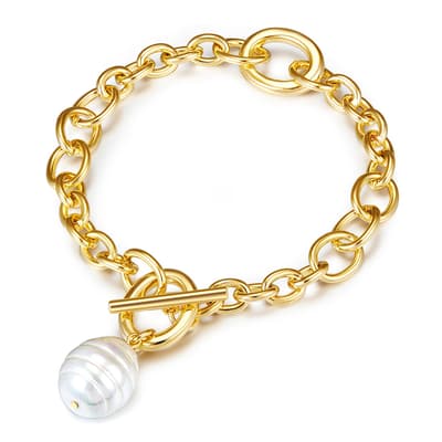 Gold/White Pearl Bracelet