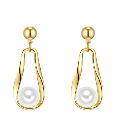 Gold/White Pearl Earrings