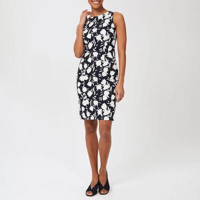 Navy Moira Stretch Printed Dress