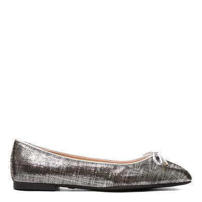 Silver Leather Gabby Flat Pump