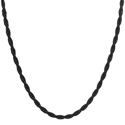 Black Plated Twist Chain Necklace