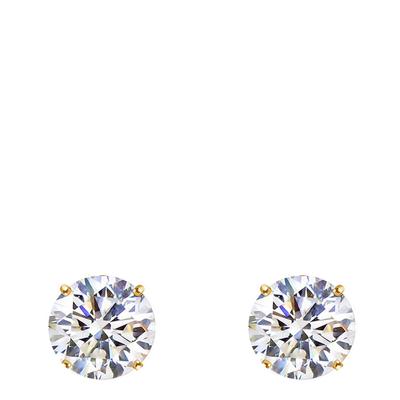 18K Gold Plated Cz Stud Earrings