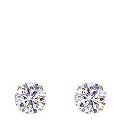 18K Gold Plated Cz Stud Earrings