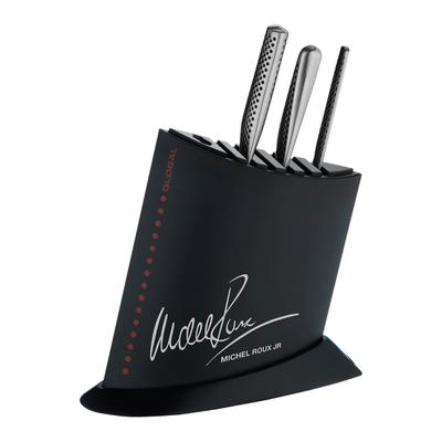 4 Piece Black/Red Michel Roux Jr Knife Block Set