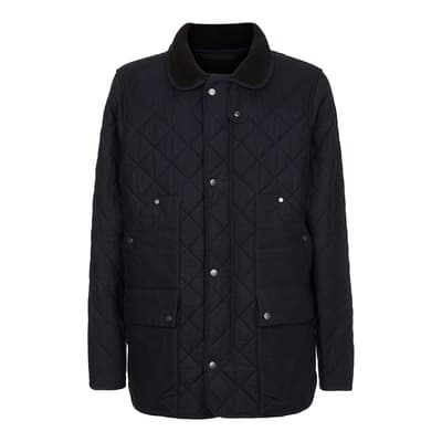 Men's Navy Quilted Wax Country Jacket