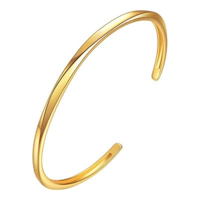 18k Gold Plated Twist Cuff Bangle