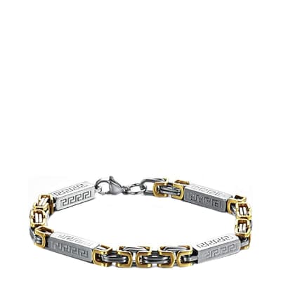 18K Gold Plated & Silver Plated Two Tone Bracelet