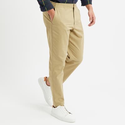 Beige Relaxed Fit Stetch Trousers
