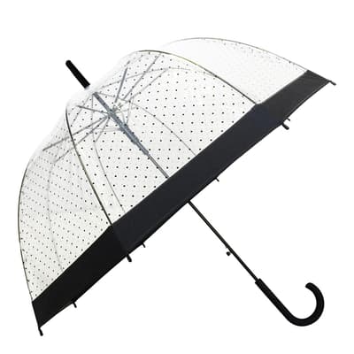 Transparent / Black Polka Dot Birdcage Umbrella