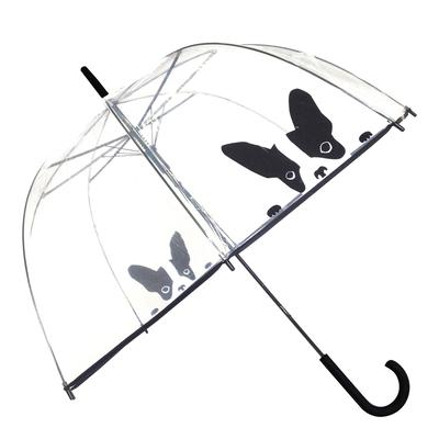 Transparent / Black Dog Birdcage Umbrella