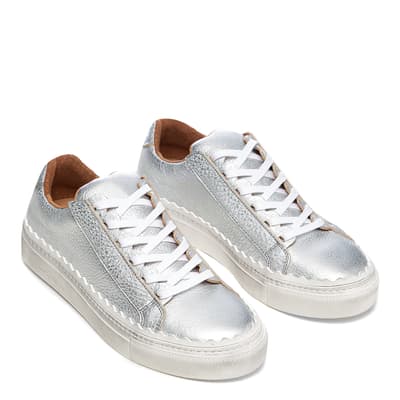 Silver Ziva Scallop Sneakers