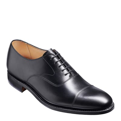 Wide Fit Black Calf Luton Oxford Shoe