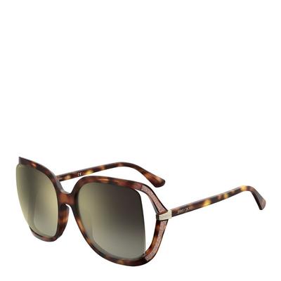 Unisex Dark Havana Jimmy Choo Sunglasses 60mm