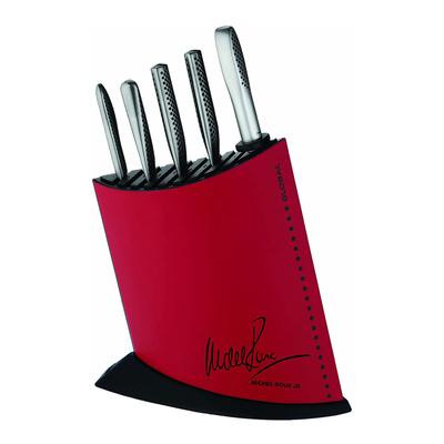 7 Piece Black/Red Michel Roux Jr Knife Block Set