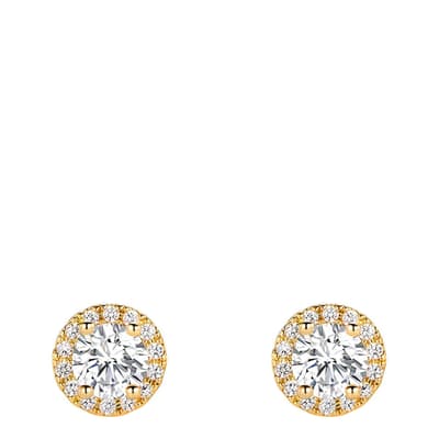 18K  Gold Plated Halo Stud Earrings