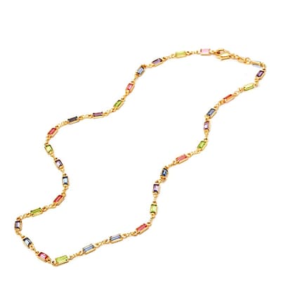 18K Multi colour Tennis Necklace