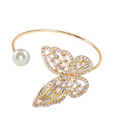 18K Gold Plated Butterfly Statement Bangle