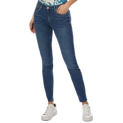 Mid Wash Cotton Skinny Jeans