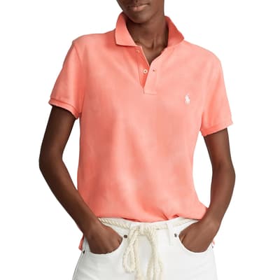 Coral Dyed Mesh Cotton Polo Shirt