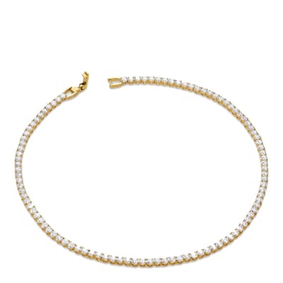 18K Gold Plated CZ Eternity Tennis Necklace