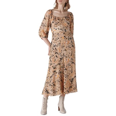 Multi Leopard Print Silk Dress