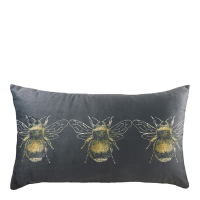 Gold Bee 30x50cm Cushion, Grey
