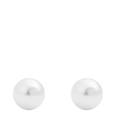 Silver Plated Pearl Stud Earrings