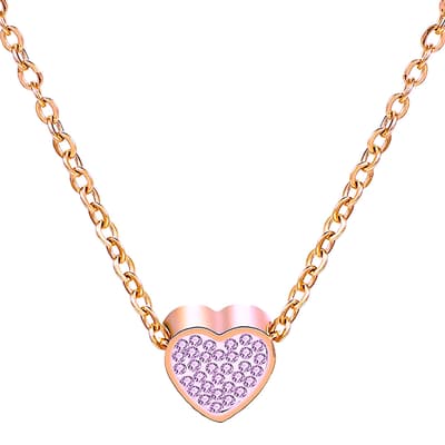 18K Rose Gold Plated Heart Necklace