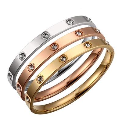 Rose Gold/Silver Plated Tri Bangle Set