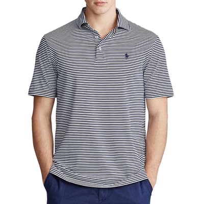 Navy Stripe Custom Slim Fit Polo Shirt