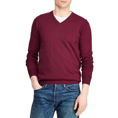 Deep Red Slim Fit Cotton Jumper