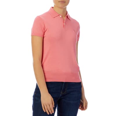 Pink Knit Polo Shirt
