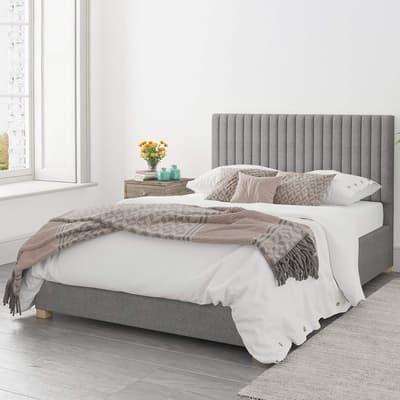 Grant Eire Linen Double Ottoman Bed, Grey