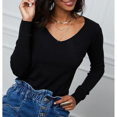 Black V-Neck Cashmere Blend Jumper